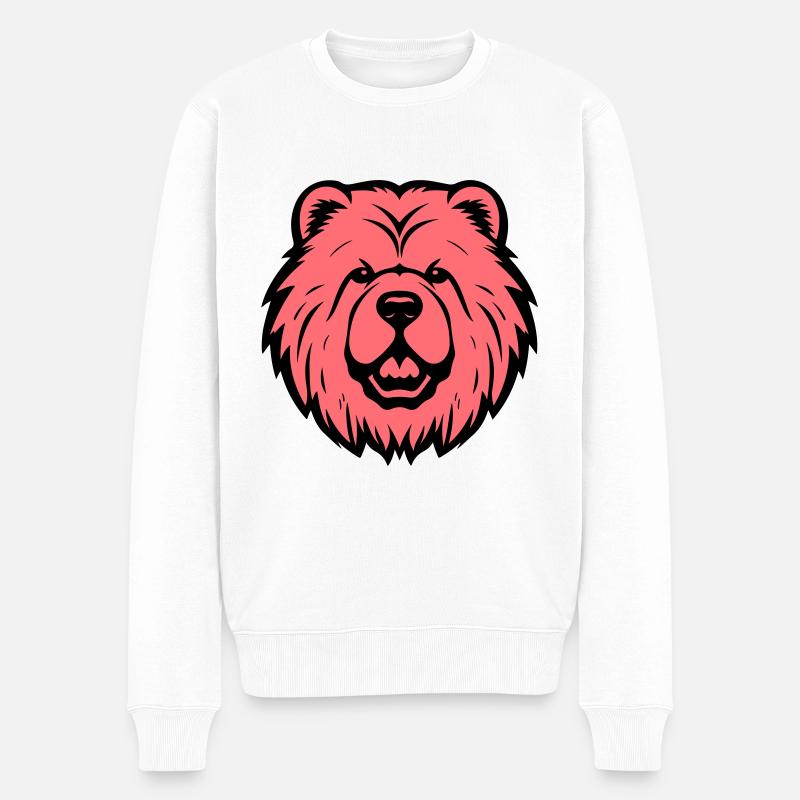 Chow Chow Tête de chien - Pull Premium bio Homme - blanc