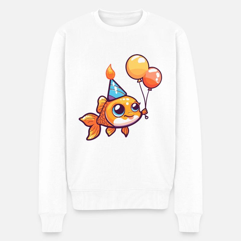 Poisson rouge anniversaire bébé - Pull Premium bio Homme - blanc