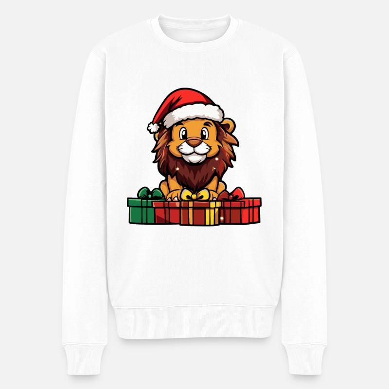 Cadeaux de Noël Lion - Pull Premium bio Homme - blanc