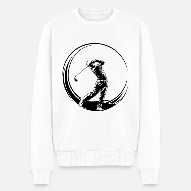 Golfer Sport - Männer Premium Bio Pullover - Weiß