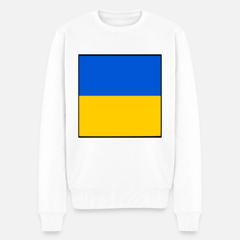 Ukraine flagge - Männer Premium Bio Pullover - Weiß