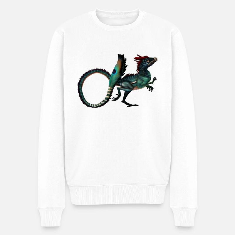 Dinosaurier - Männer Premium Bio Pullover - Weiß