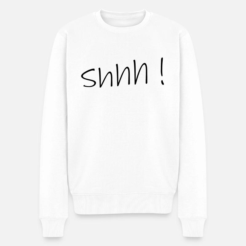 Pst! - Männer Premium Bio Pullover - Weiß