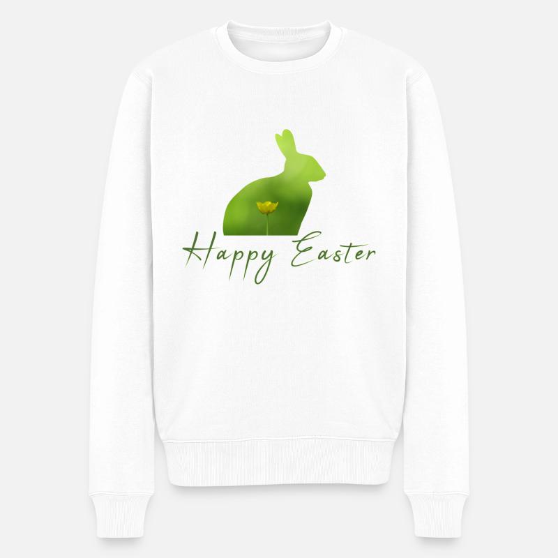 Happy Easter rabbit - Männer Premium Bio Pullover - Weiß
