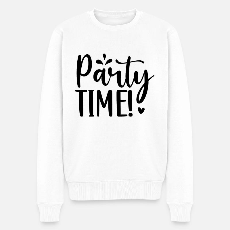 Design Party Time - Pull Premium bio Homme - blanc