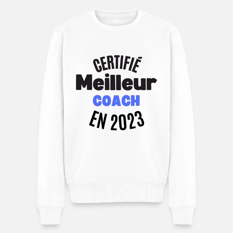certifié meilleur coach en 2023 - Pull Premium bio Homme - blanc