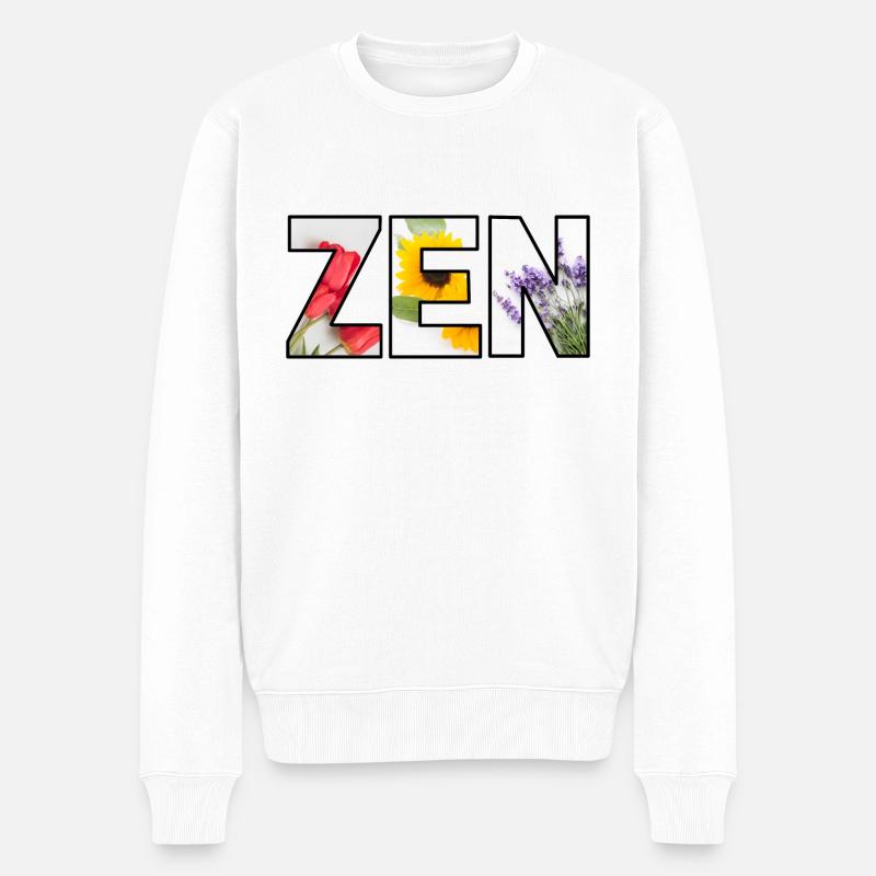 ZEN Frühjahr/Sommer - Männer Premium Bio Pullover - Weiß