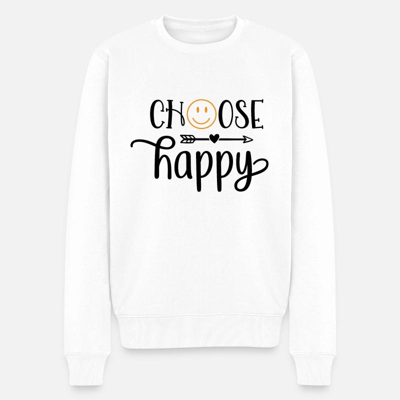 Design Choose happy - Pull Premium bio Homme - blanc
