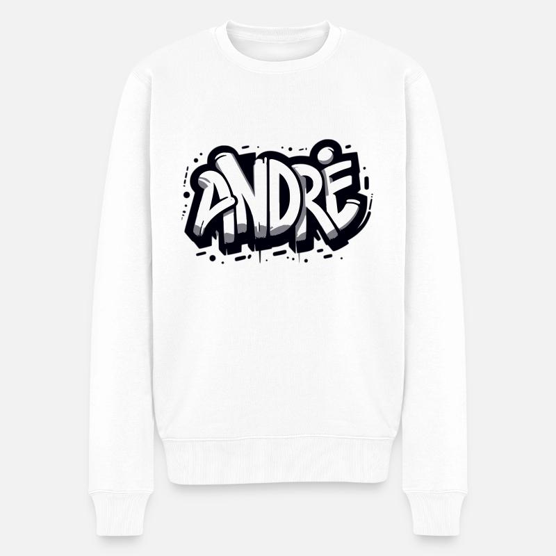 André Nom Prénom Graffiti - Pull Premium bio Homme - blanc