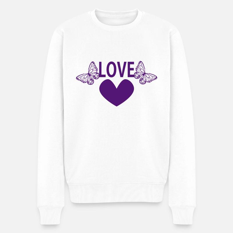 AMOUR - Pull Premium bio Homme - blanc