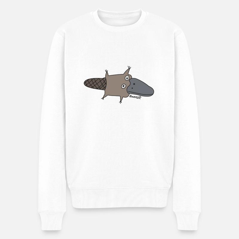 Schnabeltier 1 - Männer Premium Bio Pullover - Weiß