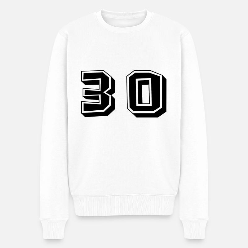 30. 30 JAHRE. 30-JÄHRIGES JUBILÄUM. GEBURTSTAG 30 JAHRE. - Männer Premium Bio Pullover - Weiß