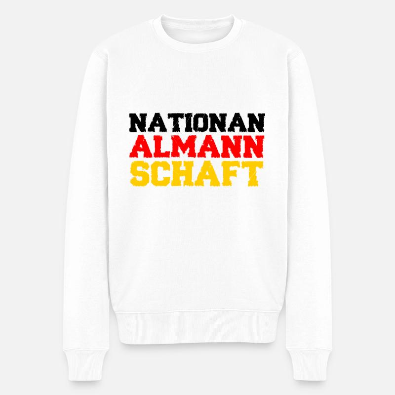 Nationalmannschaft Fußball Wortwitz - Männer Premium Bio Pullover - Weiß