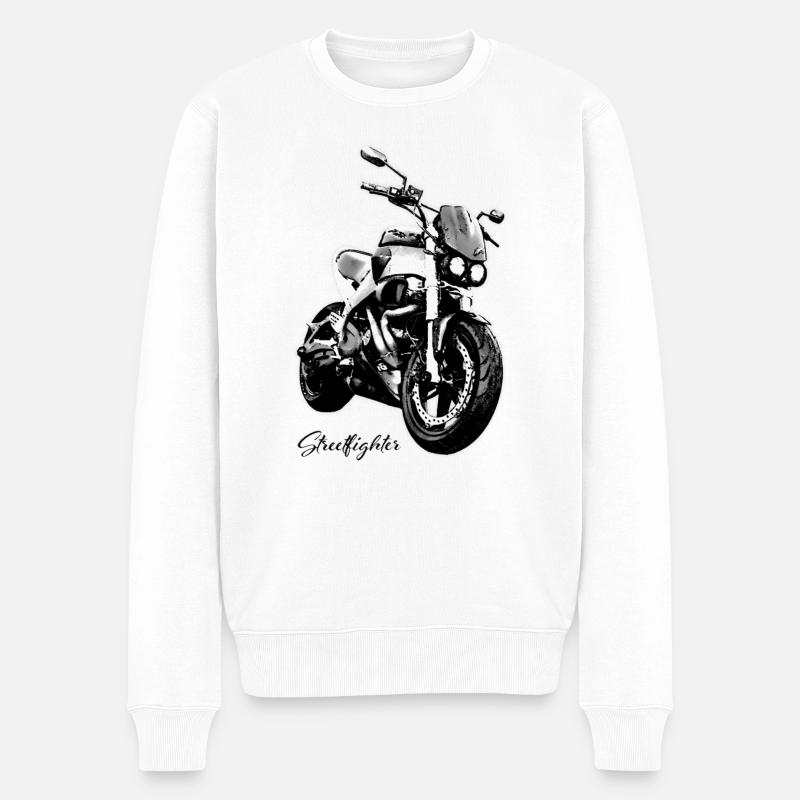 Streetfighter - Männer Premium Bio Pullover - Weiß