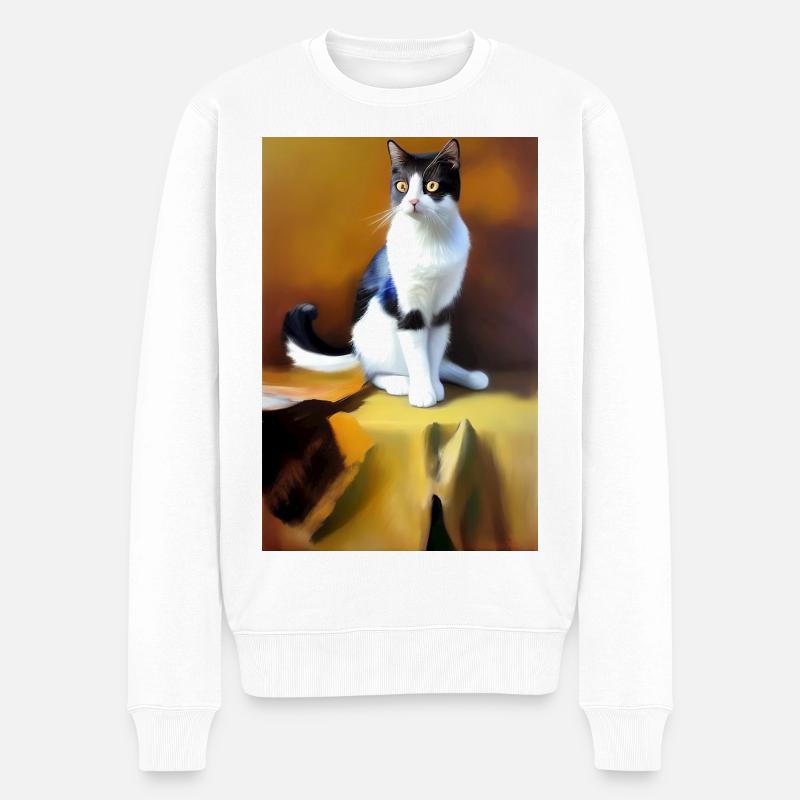 Image du chat - Pull Premium bio Homme - blanc