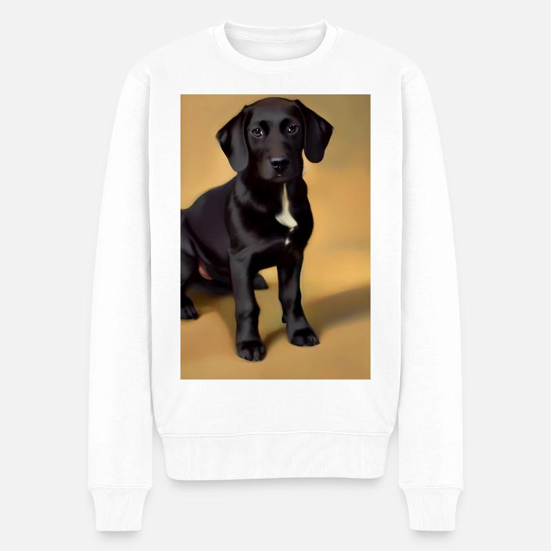 Hunde Bild - Männer Premium Bio Pullover - Weiß