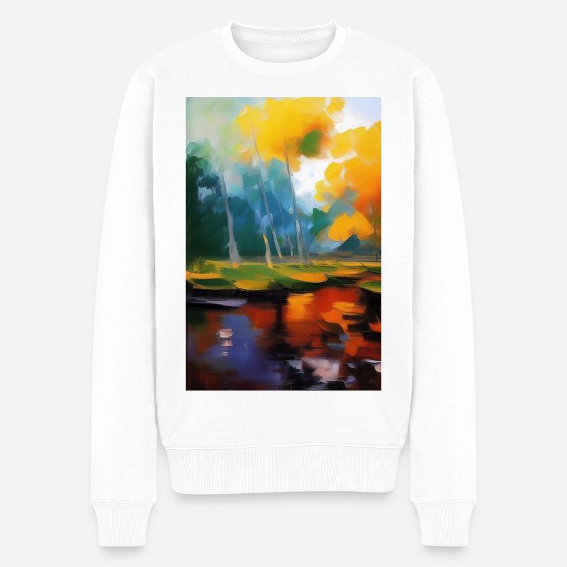 Kunst Malerei - Männer Premium Bio Pullover - Weiß