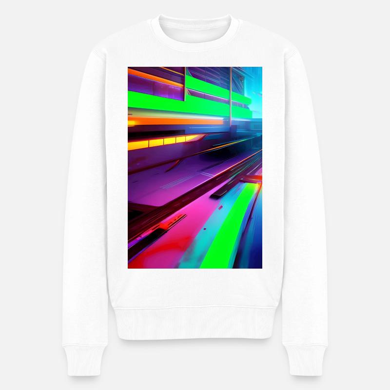 Muster und Formen - Männer Premium Bio Pullover - Weiß