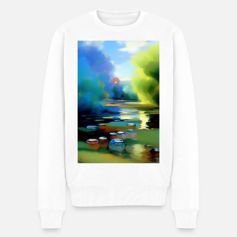 Motifs et formes abstraits - Pull Premium bio Homme - blanc
