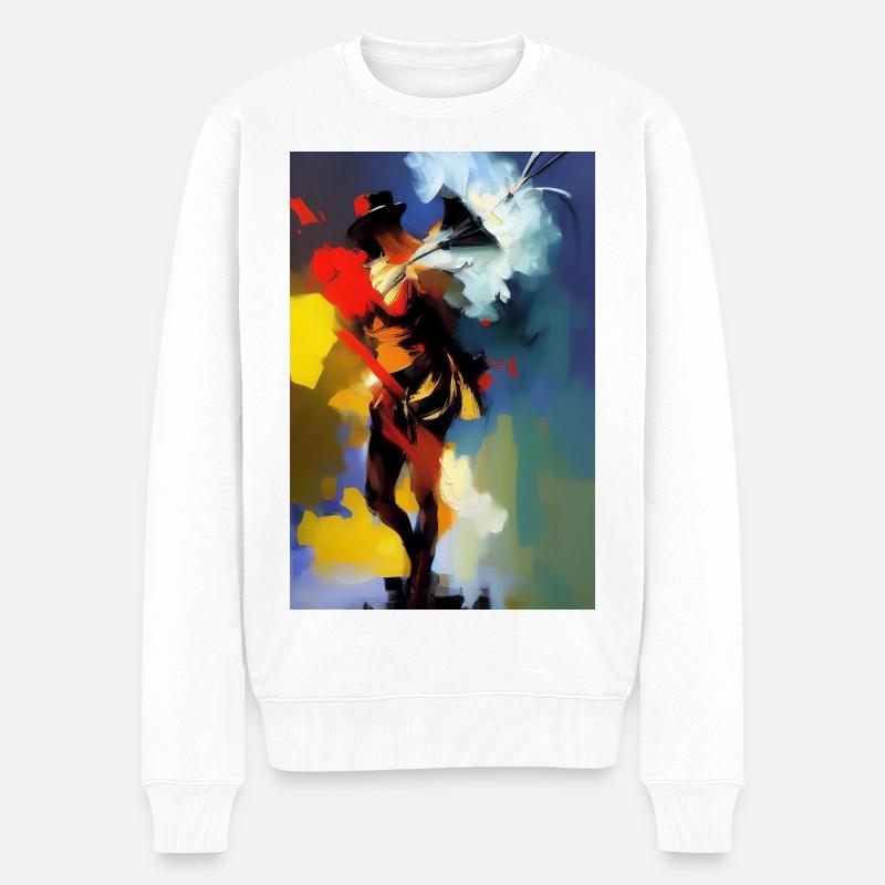 Abstrakte Kunst - Männer Premium Bio Pullover - Weiß