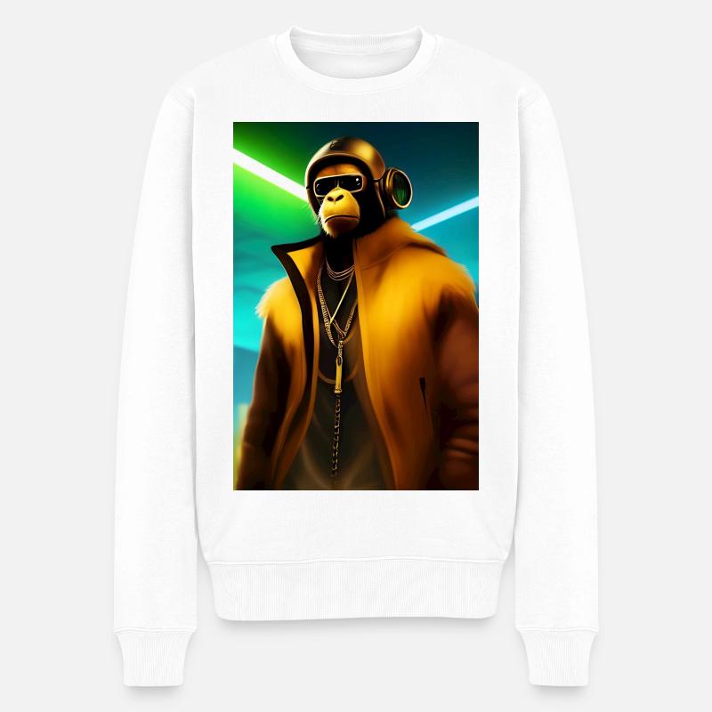 Singe cool - Pull Premium bio Homme - blanc