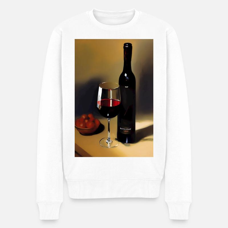 Wein Trinker - Männer Premium Bio Pullover - Weiß