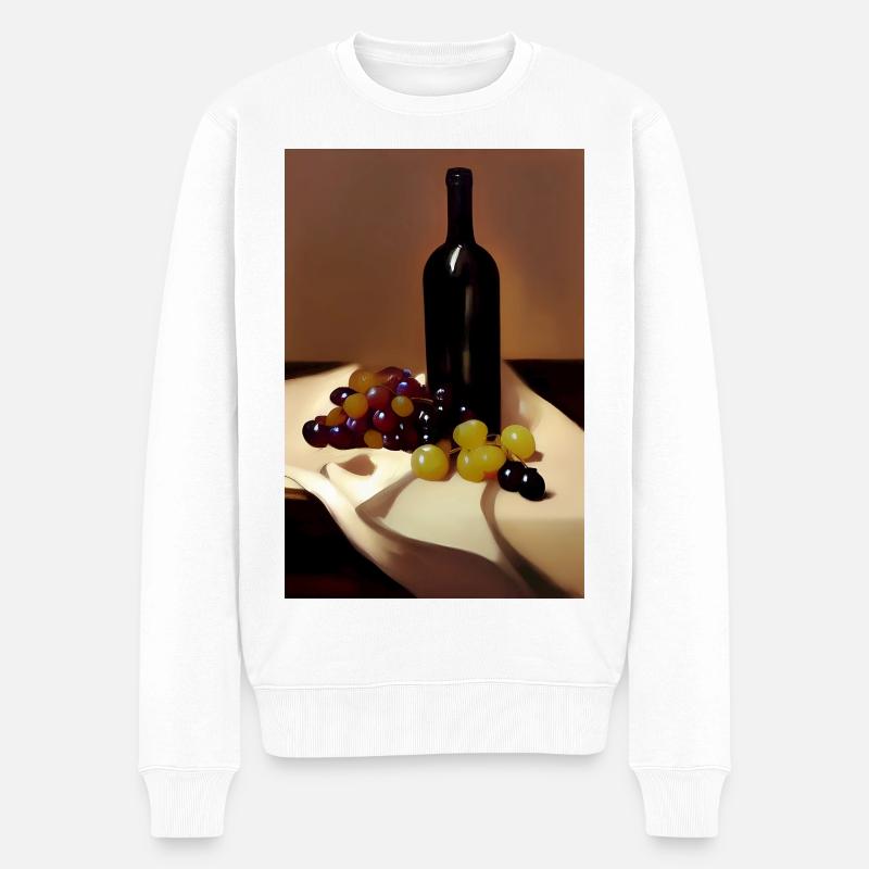 Wein Trinker - Männer Premium Bio Pullover - Weiß