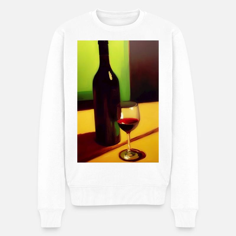 Wein Trinker - Männer Premium Bio Pullover - Weiß
