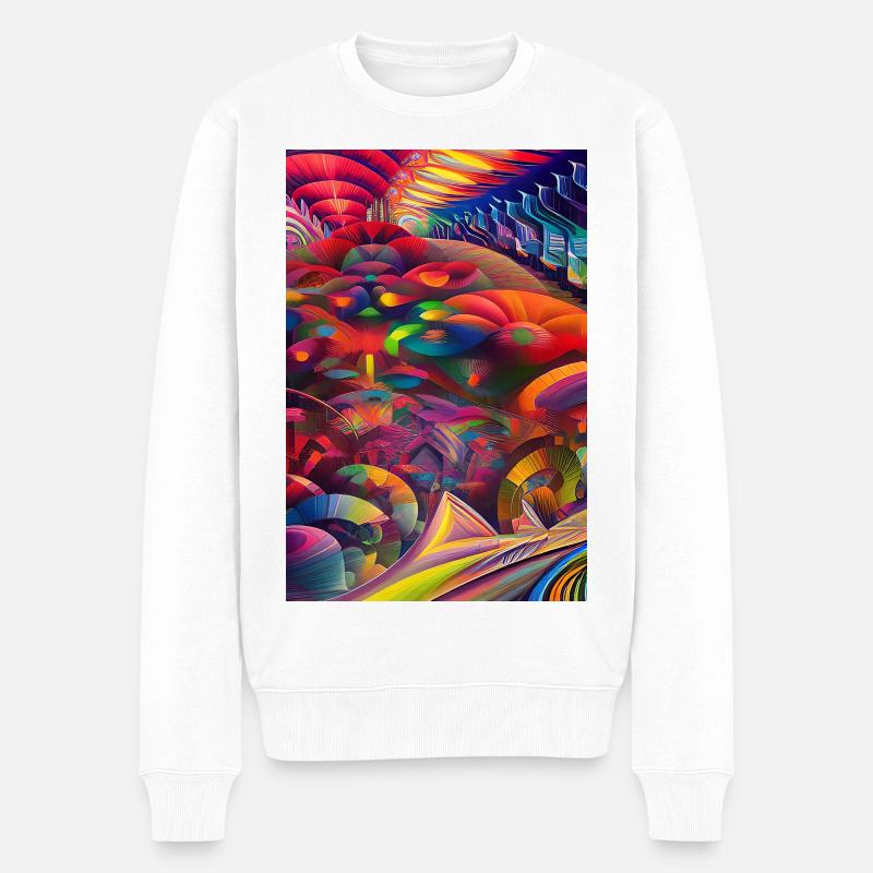 Abstrakte Kunst - Männer Premium Bio Pullover - Weiß