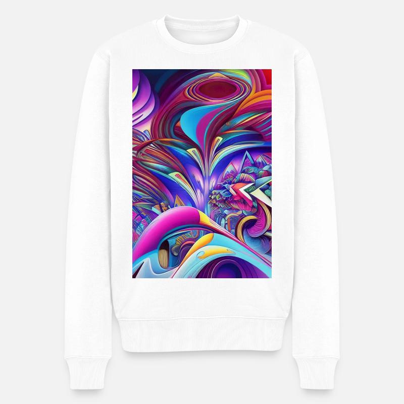Abstrakte Kunst - Männer Premium Bio Pullover - Weiß