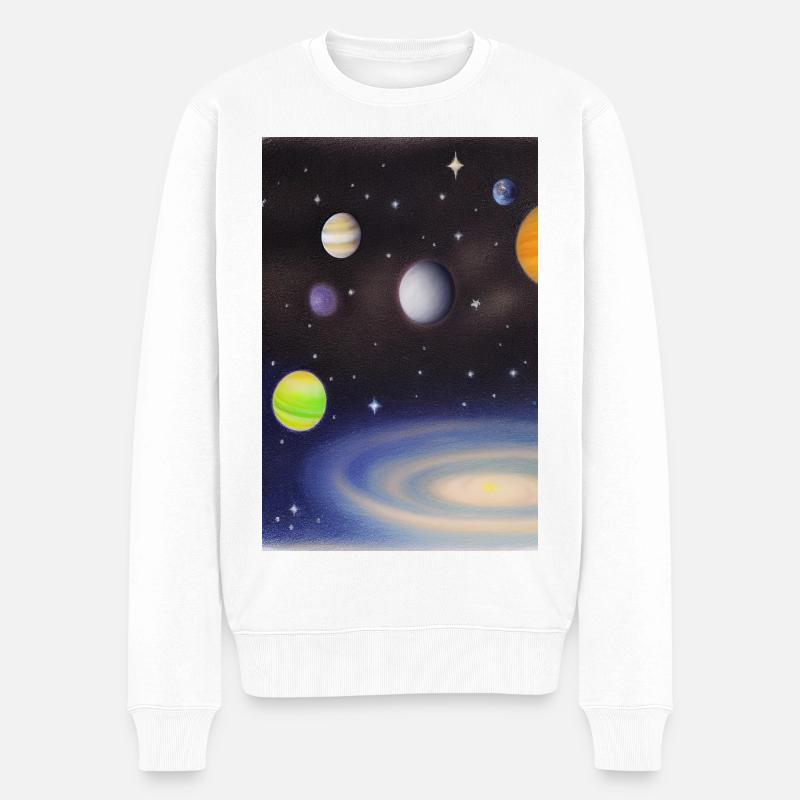 Espace et planètes - Pull Premium bio Homme - blanc
