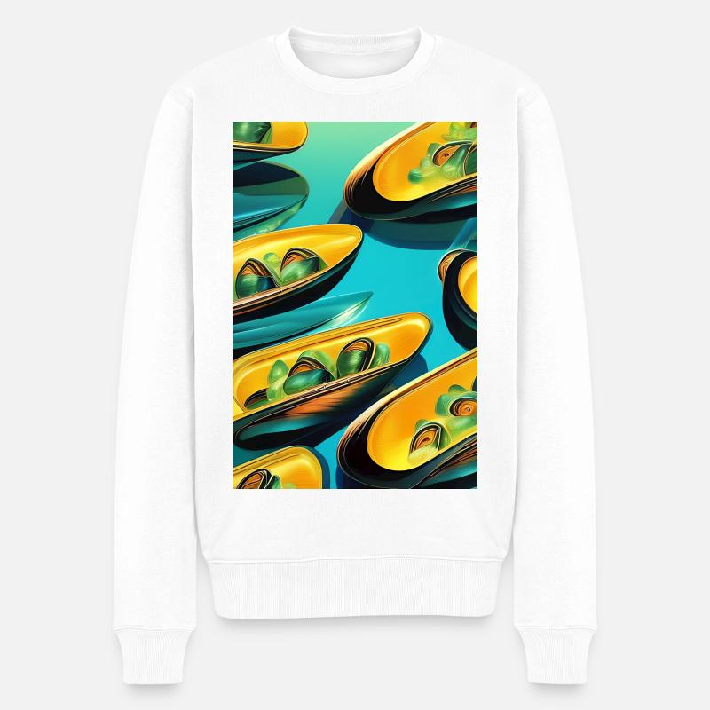 Muscheln - Männer Premium Bio Pullover - Weiß