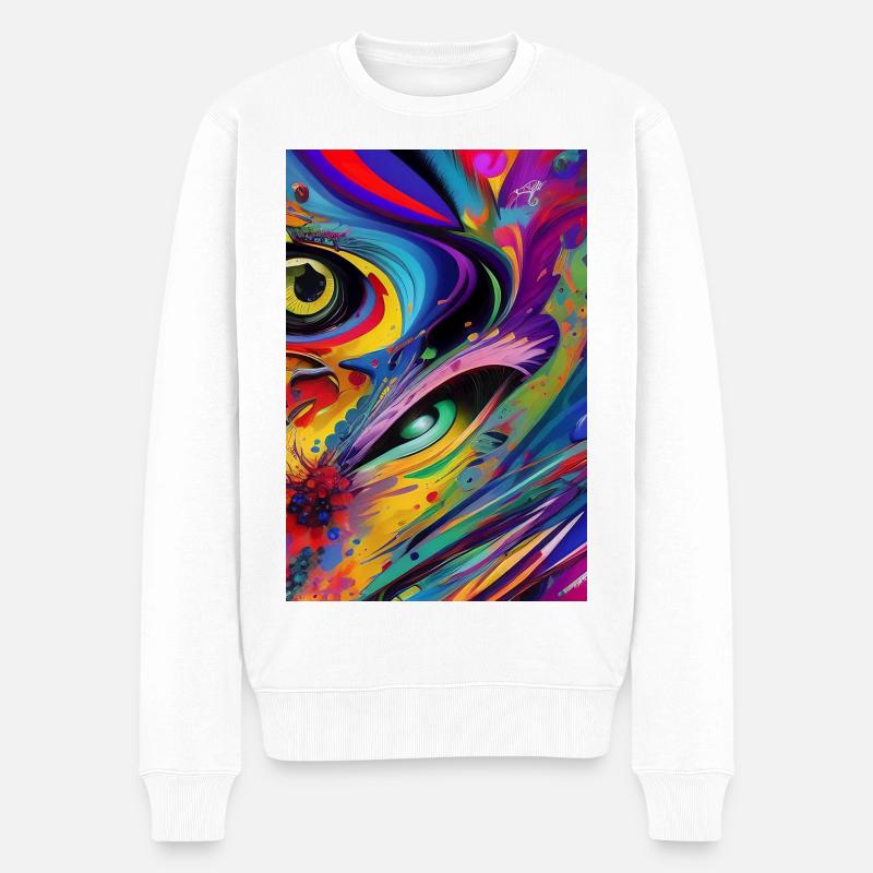 Abstrakte Kunst - Männer Premium Bio Pullover - Weiß