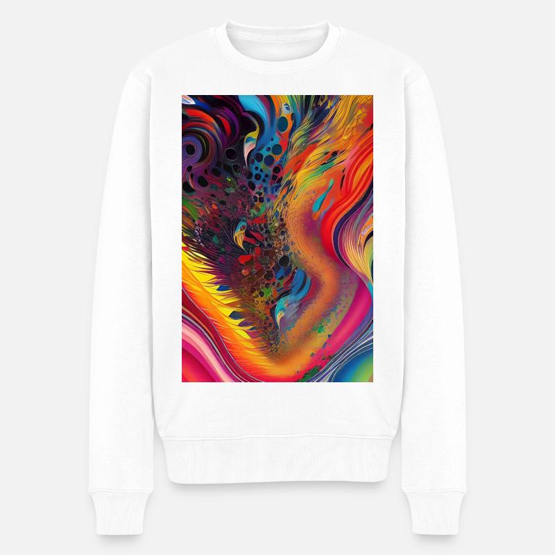 Abstrakte Kunst - Männer Premium Bio Pullover - Weiß