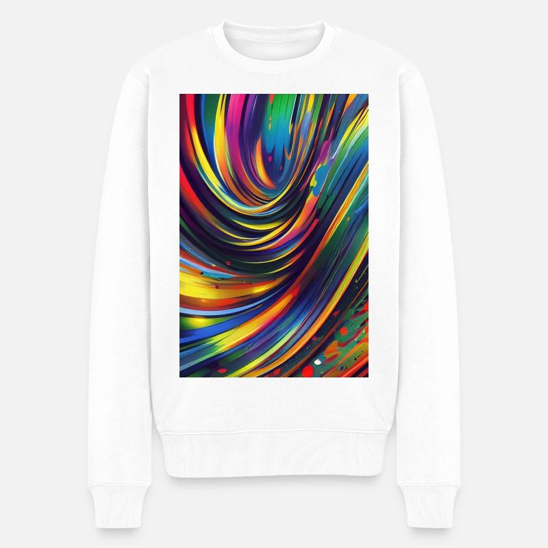 Abstrakte Kunst - Männer Premium Bio Pullover - Weiß