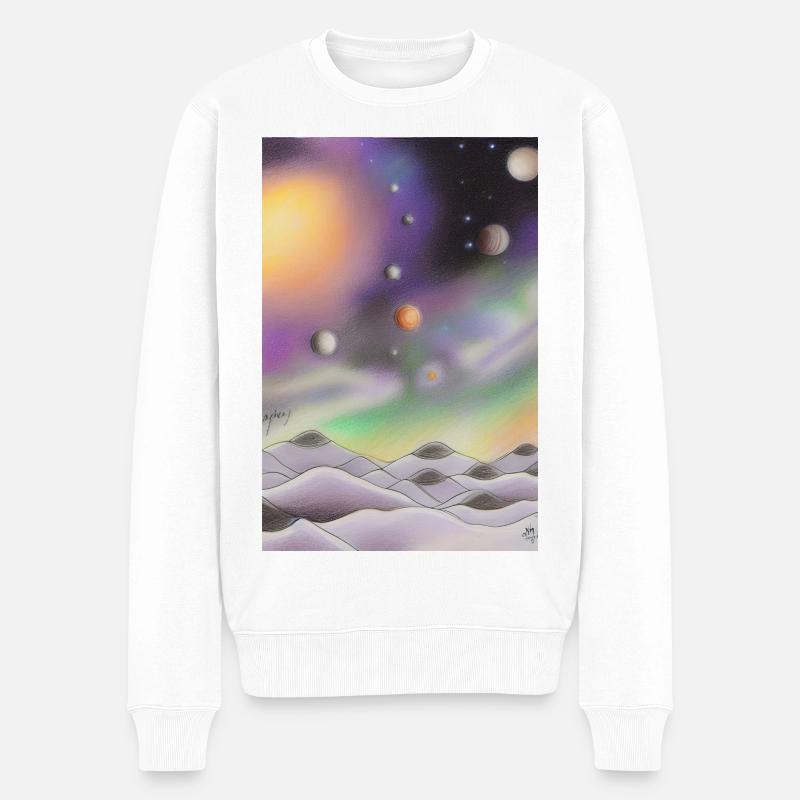 Weltall und Planeten - Männer Premium Bio Pullover - Weiß