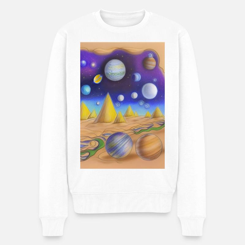 Espace et planètes - Pull Premium bio Homme - blanc