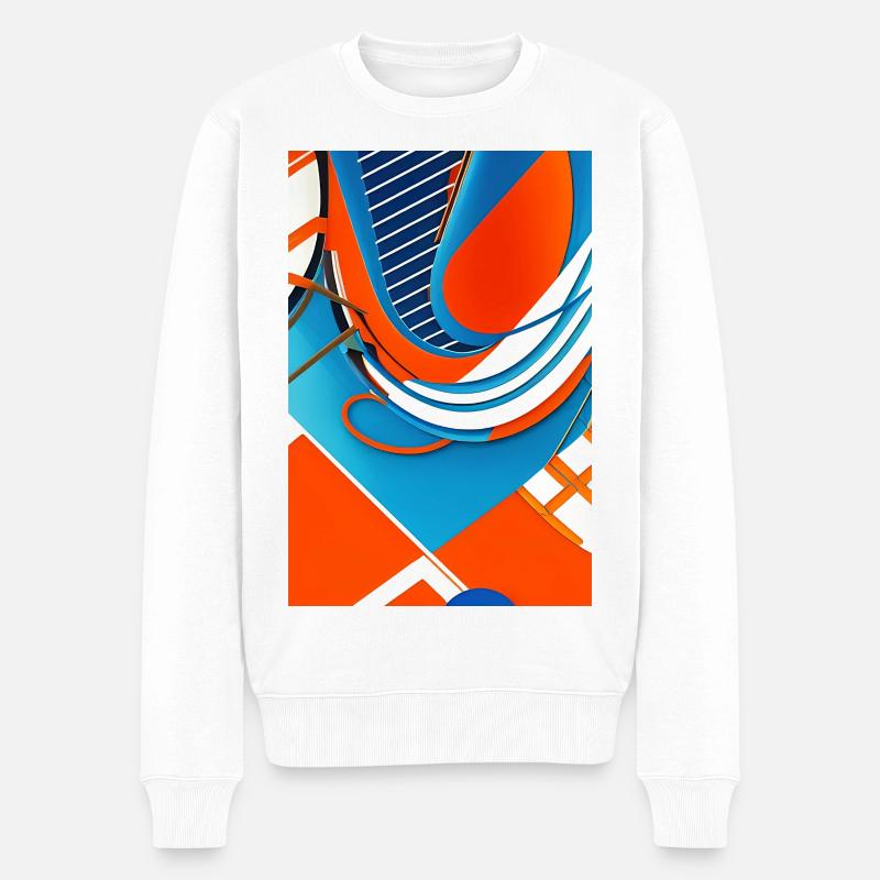 Abstrakte Kunst - Männer Premium Bio Pullover - Weiß