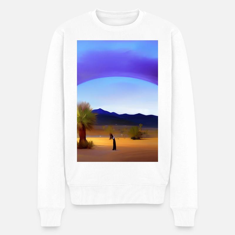 Arabische Wüste - Männer Premium Bio Pullover - Weiß