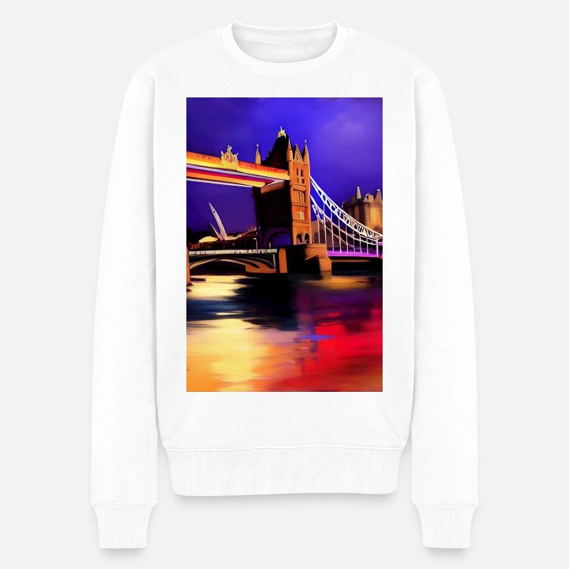 Ponts à Londres - Pull Premium bio Homme - blanc