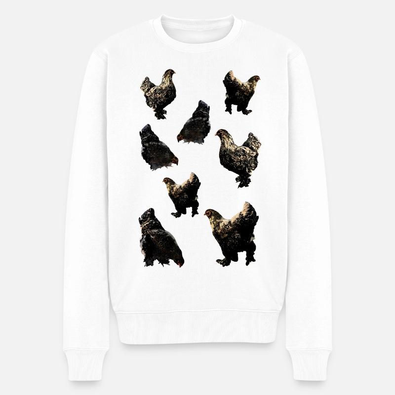 Poulets - Pull Premium bio Homme - blanc