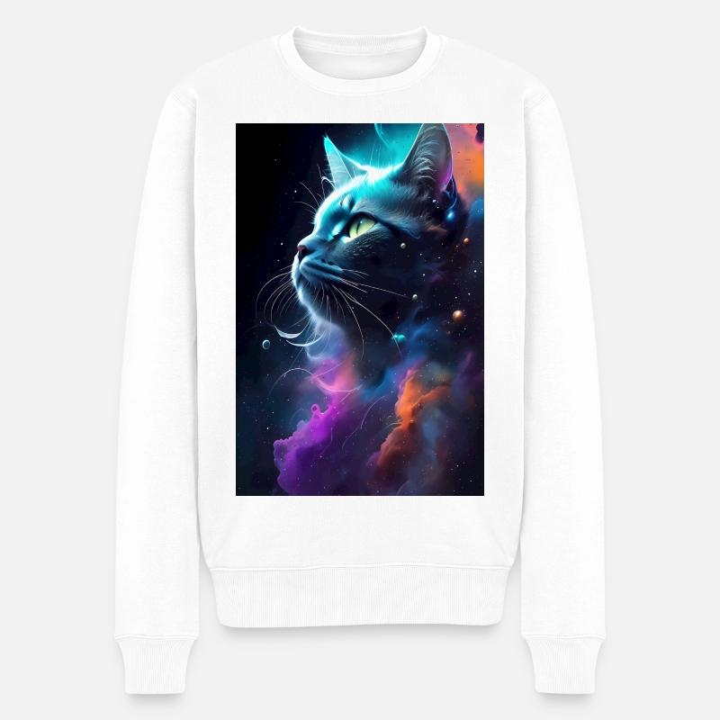 Visage de chat - Pull Premium bio Homme - blanc