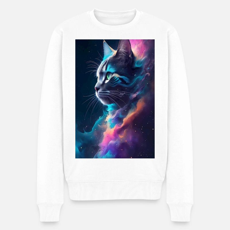 Visage de chat - Pull Premium bio Homme - blanc