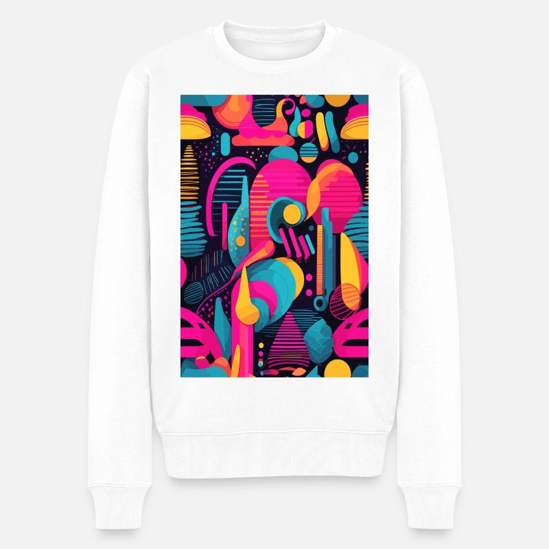 Modernes Abstraktes Muster - Männer Premium Bio Pullover - Weiß