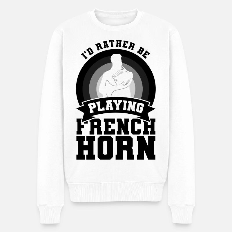 Waldhornist Spruch - Männer Premium Bio Pullover - Weiß