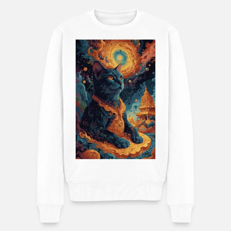 black Buddha1 - Männer Premium Bio Pullover - Weiß