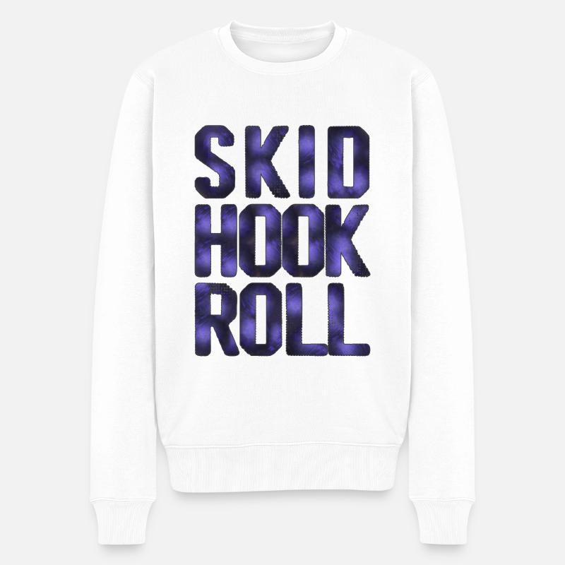 Rouleau de crochet de patin - Pull Premium bio Homme - blanc