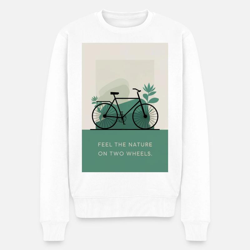 Spüren Sie die Natur auf zwei Rädern - Männer Premium Bio Pullover - Weiß
