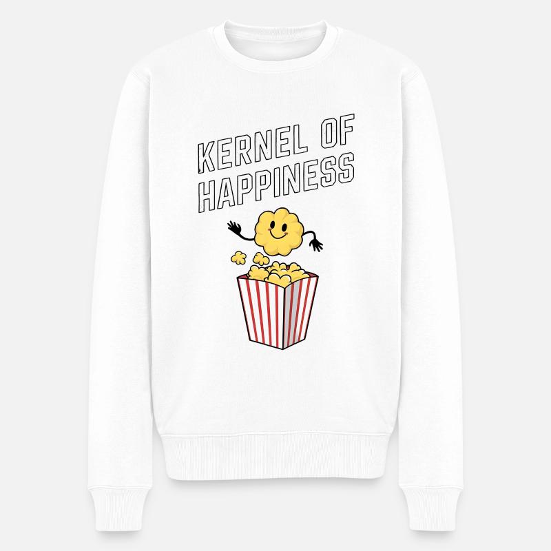 Kernel of Happiness - Männer Premium Bio Pullover - Weiß