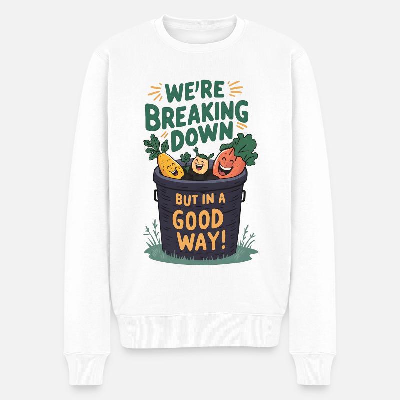 Breaking Down Compost - Männer Premium Bio Pullover - Weiß